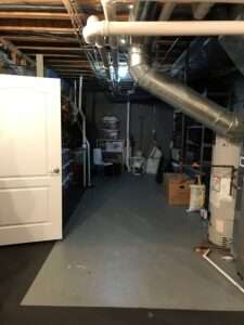 Organized basement storage.